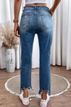 Ultra Distressed | Straight Legged Jeans | Rubies + Lace