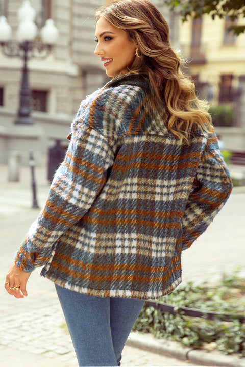 Plaid Collared | Fuzzy Plaid Jacket | Rubies + Lace