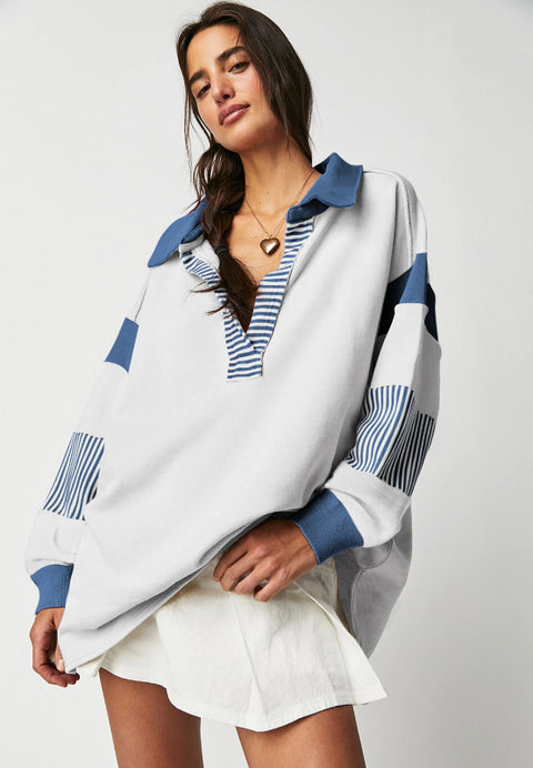 Color Block Stripe Sweatshirt | Multiple Color Options | Rubies + Lace