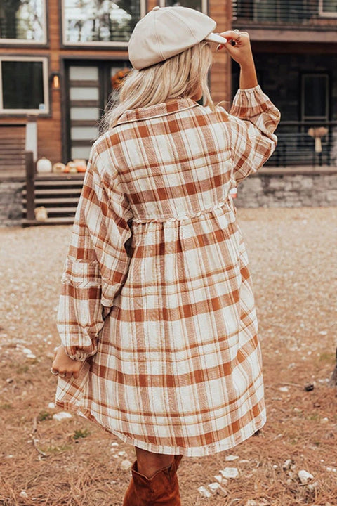 Camel & Beige | Mini Shirt Dress | Rubies + Lace