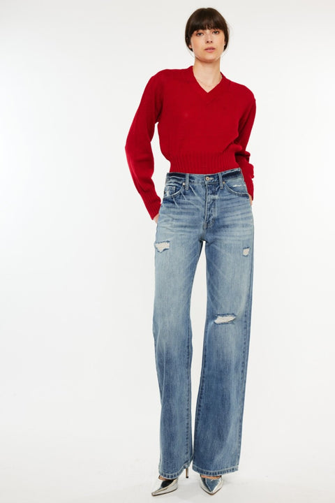 Kancan | High Waist Faded Jeans | Rubies + Lace