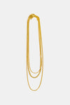 Triple Layer Necklace | Gold-Plated | Rubies + Lace