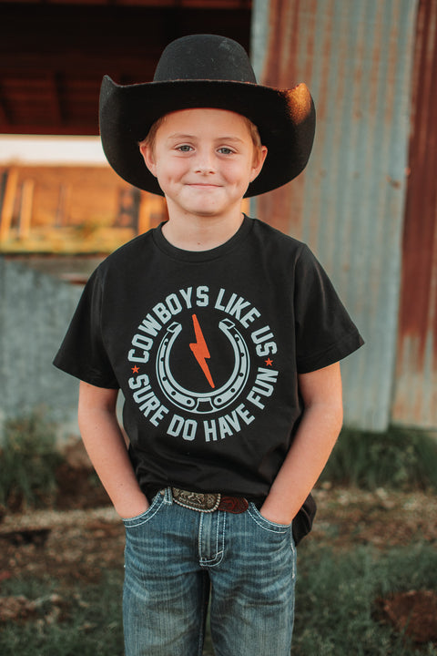 Cowboys Like Us Sure Do Have Fun | Kid's T-Shirt | Ruby’s Rubbish®