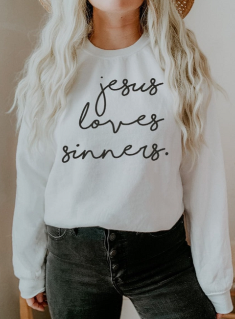 Jesus Loves Sinners | Christian T-Shirt | Ruby’s Rubbish® – Ruby's Rubbish®