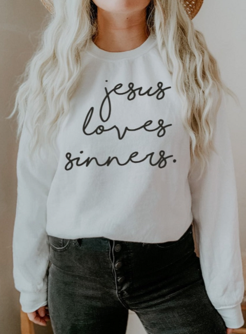 Jesus Loves Sinners | Christian T-Shirt | Ruby’s Rubbish®