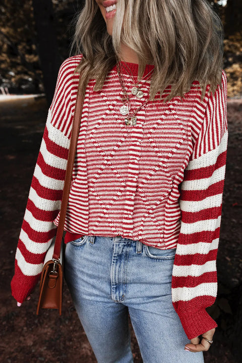 Striped Cable Knit | Multiple Color Options | Rubies + Lace