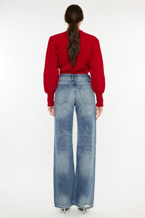 Kancan | High Waist Faded Jeans | Rubies + Lace