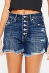 Kancan | Button-Fly Denim Shorts | Rubies + Lace