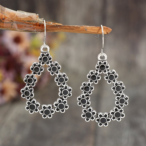 Alloy Flower | Teardrop Earrings | Rubies + Lace