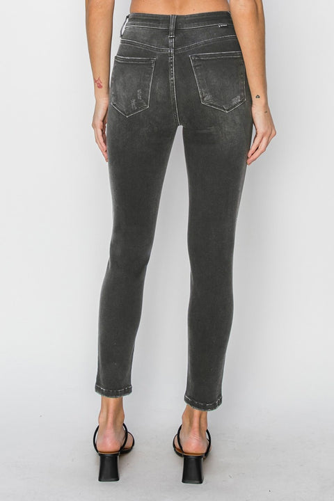 RISEN | High Rise Ankle Skinny Jeans | Rubies + Lace