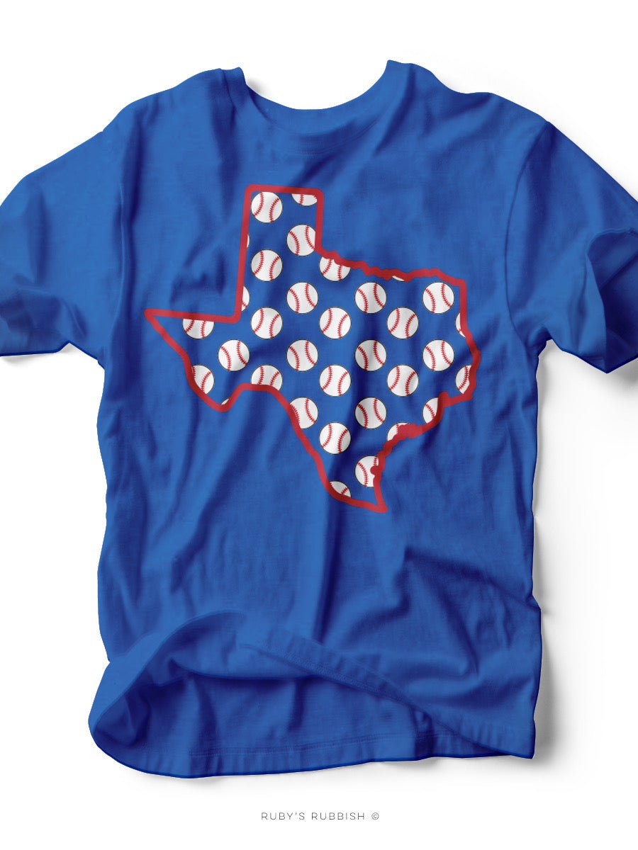 All Over TX Baseball I Game Day T-Shirt | Ruby's Rubbish® – Ruby's