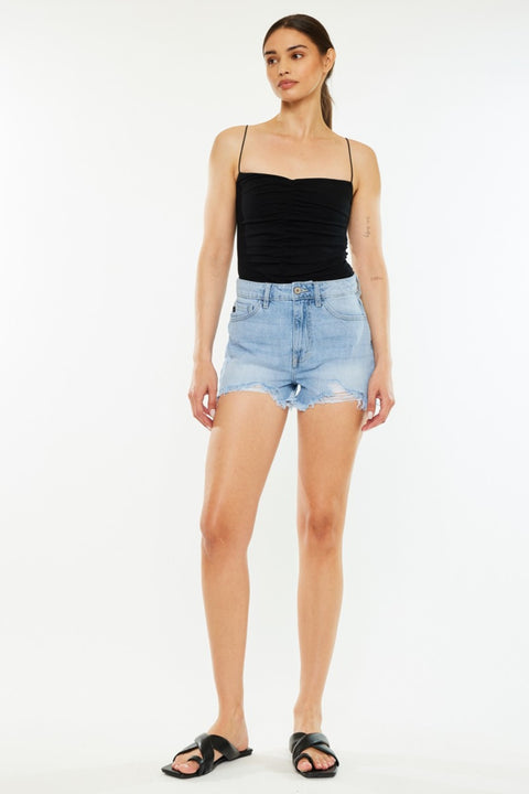 Kancan | Light Wash Denim Shorts | Rubies + Lace