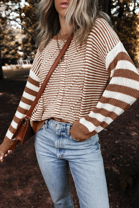 Striped Cable Knit | Multiple Color Options | Rubies + Lace