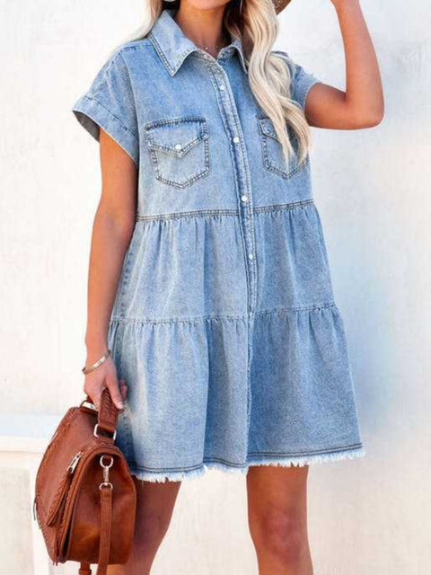 Light Denim Dress | Button Down | Rubies + Lace