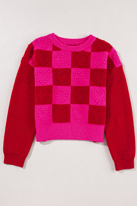 Checkered Hearts | Valentine's Sweater | Rubies + Lace