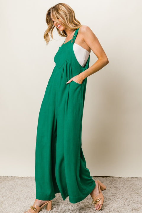 BiBi Me Green | Wide Leg Jumpsuit | Rubies + Lace