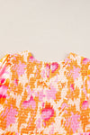 Frill Print | Tangerine Mini Dress | Rubies + Lace