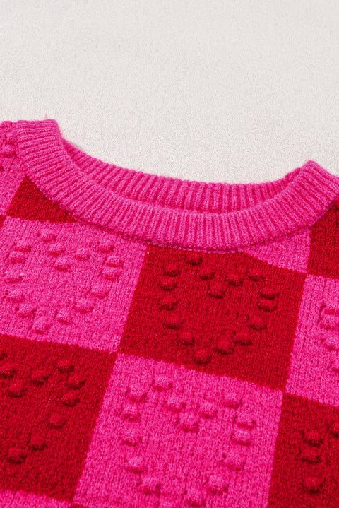 Checkered Hearts | Valentine's Sweater | Rubies + Lace