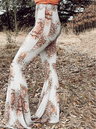 Printed Bodyline | Flare Pants | Rubies + Lace