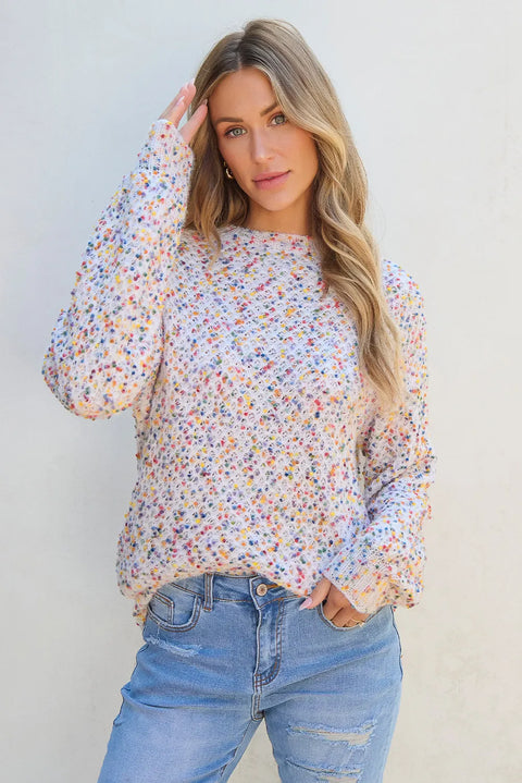 Confetti | Round Neck Sweater | Rubies + Lace