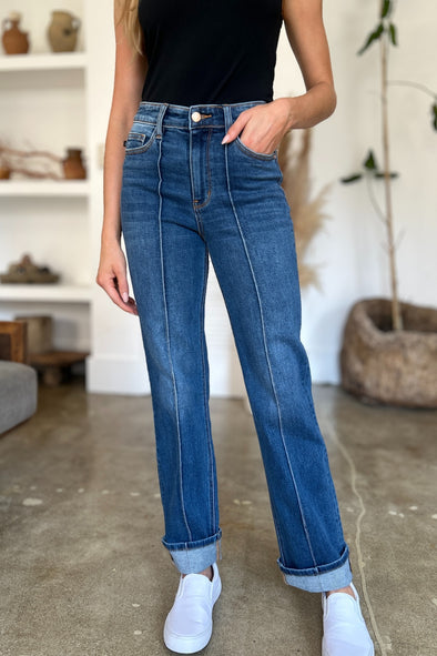 Judy Blue | Front Seam Straight Jeans | Rubies + Lace