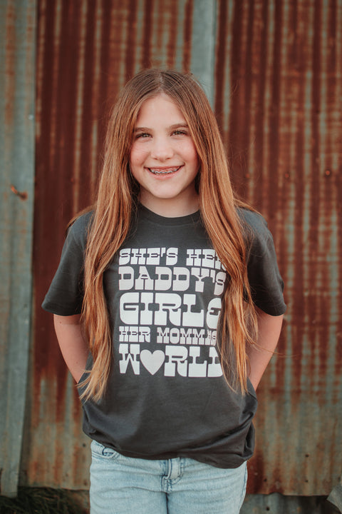 She's Her Daddy's Girl & Her Momma's World | Kid's T-Shirt | Ruby’s Rubbish®