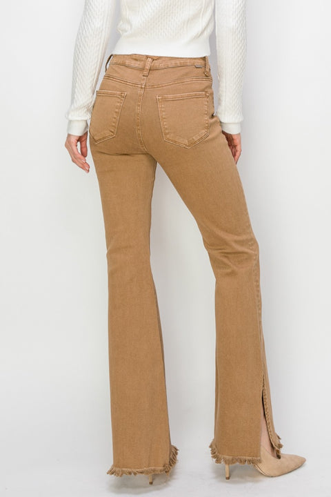 RISEN Bailey | Side Slit Flare Jeans | Rubies + Lace