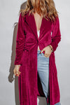 Longline Velvet Cardigan | With Pockets | Rubies + Lace