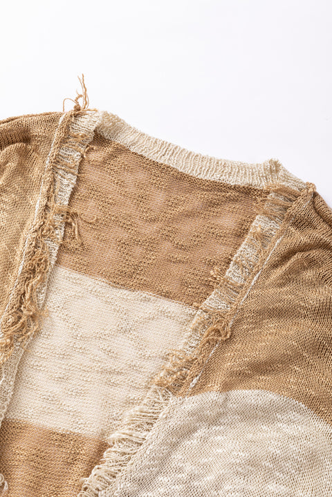 Light Weight | Camel Block Cardigan | Rubies + Lace