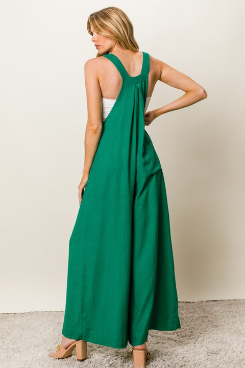 BiBi Me Green | Wide Leg Jumpsuit | Rubies + Lace