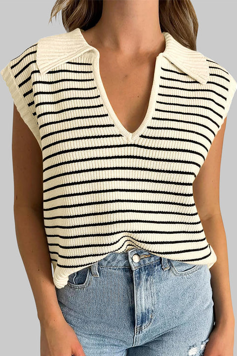 Striped Collared Neck Tank | Multiple Color Options