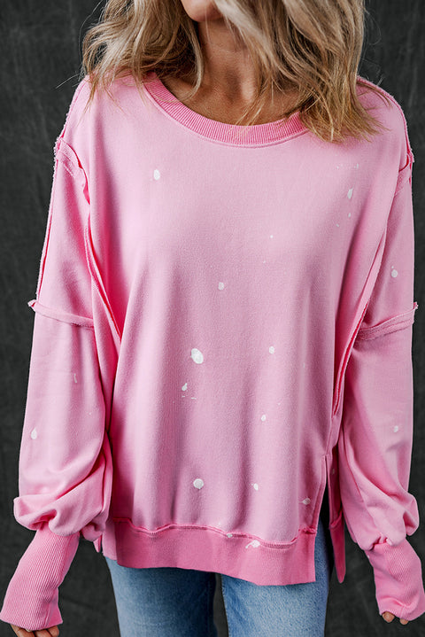 Pink & Paint | Splatter Print Sweatshirt | Rubies + Lace