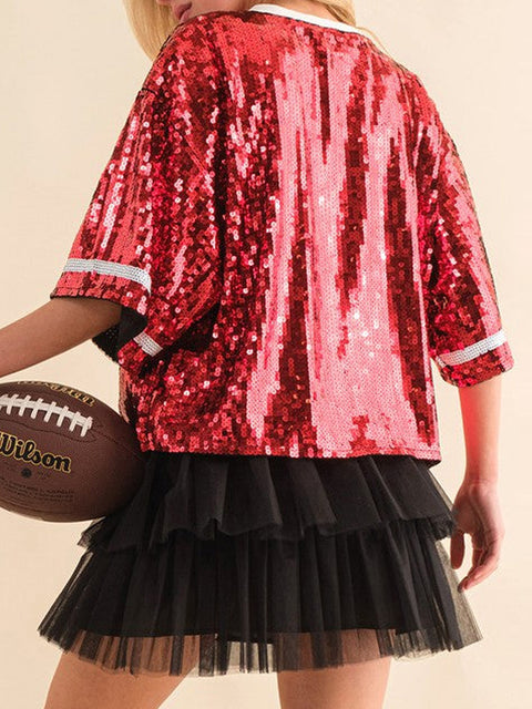 Sequin Football | Multiple Color Options | Rubies + Lace