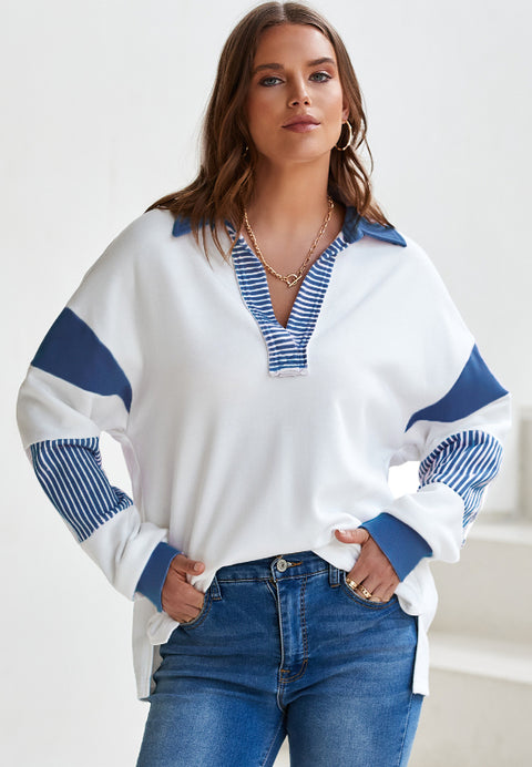 Color Block Stripe Sweatshirt | Multiple Color Options | Rubies + Lace