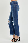 RISEN | High Rise Distressed Crop Jeans | Rubies + Lace