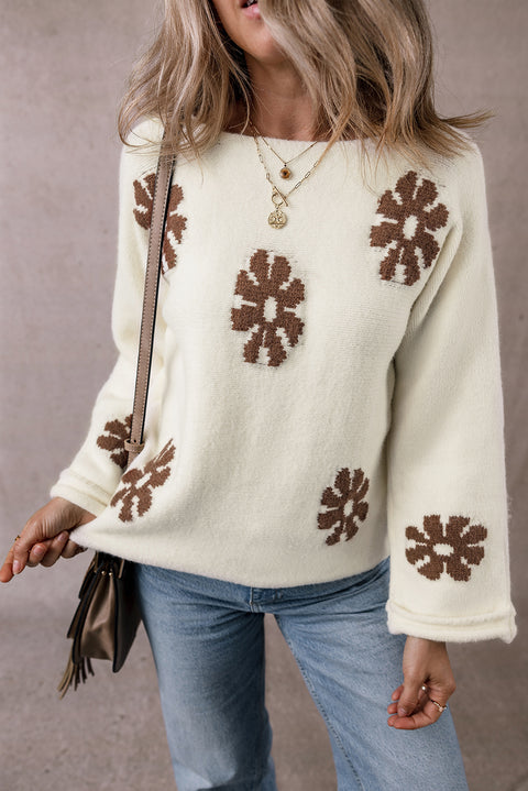 Flower & Ivory | Long Sleeve Sweater | Rubies + Lace