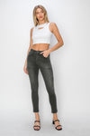 RISEN | High Rise Ankle Skinny Jeans | Rubies + Lace