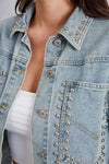 Studded Pocket | Drop Shoulder Denim | Rubies + Lace