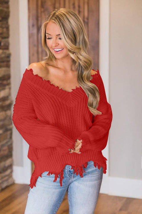 Frayed Hem Sweater | Multiple Color Options | Rubies + Lace