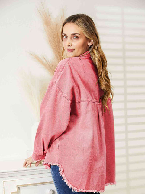 Distressed Raw Hem | Denim Jacket | Rubies + Lace