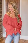 Frayed Hem Sweater | Multiple Color Options | Rubies + Lace