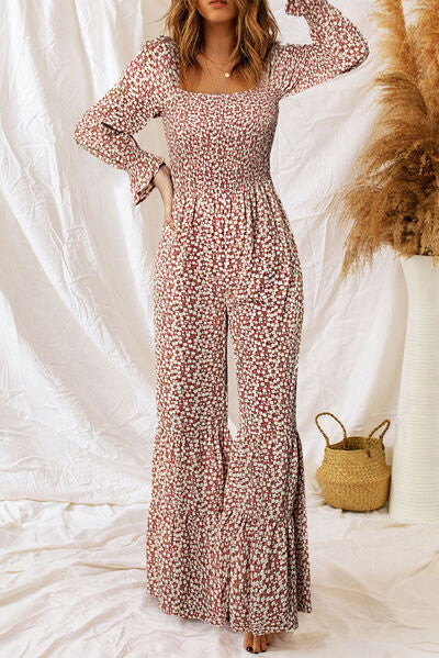 Floral & Flounce | Square Neck Jumpsuit | Rubies + Lace