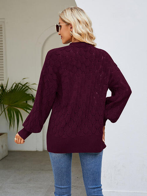 Vintage Knit | Lantern Sleeve Cardigan | Rubies + Lace