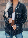 Studded Corduroy | Button Down Jacket | Rubies + Lace