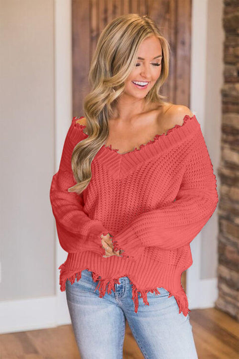 Frayed Hem Sweater | Multiple Color Options | Rubies + Lace