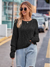Cable-Knit Round Neck Sweater | Multiple Color Options | Rubies + Lace