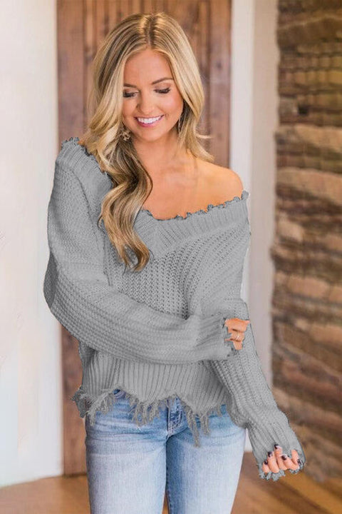 Frayed Hem Sweater | Multiple Color Options | Rubies + Lace