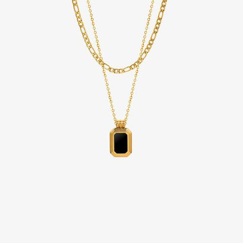 Gold-Plated Layers | Pendant Necklace | Rubies + Lace