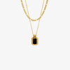 Gold-Plated Layers | Pendant Necklace | Rubies + Lace