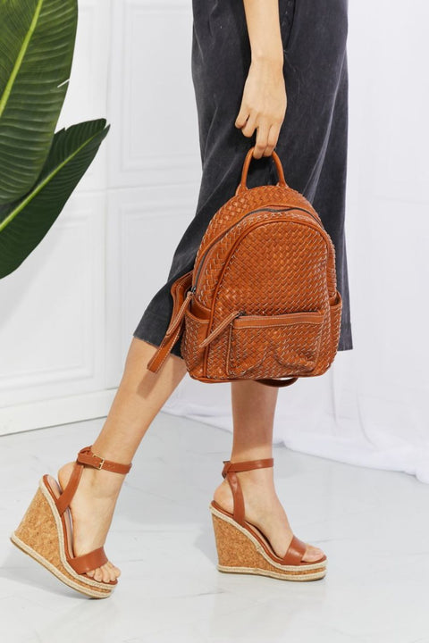 Woven Backpack | Faux Leather | Rubies + Lace